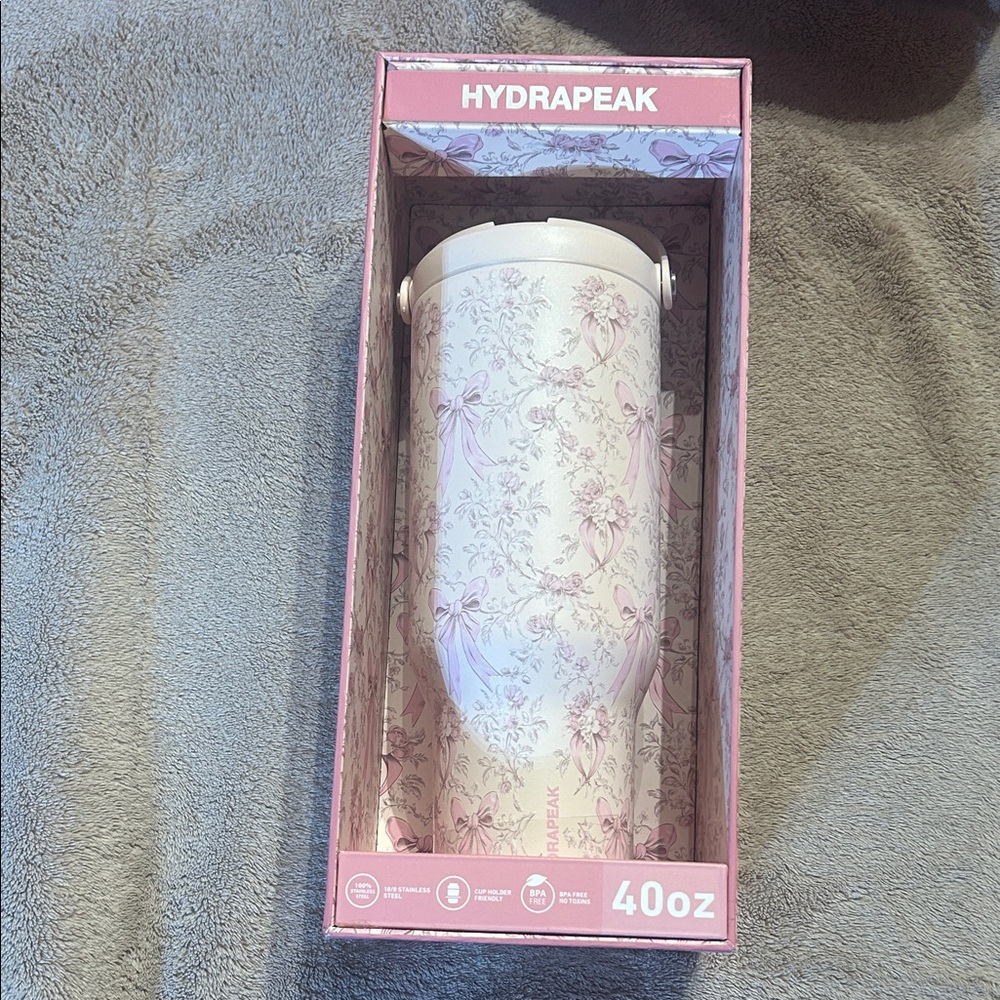 Hydrapeak Nomad 40 oz Floral Toile Insulated Water Bottle New